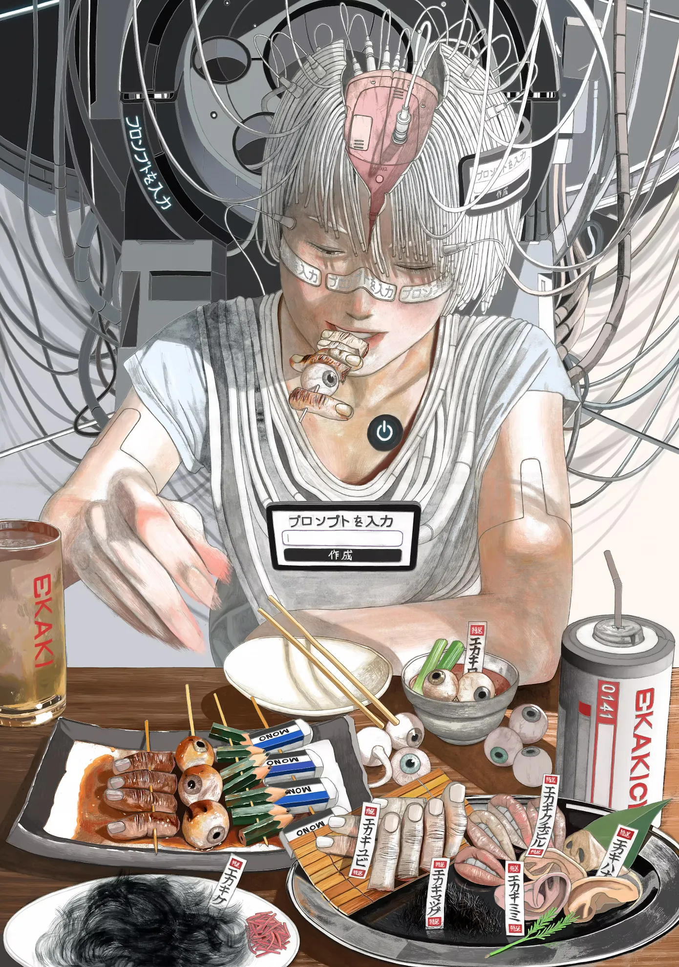 Ekaki no Niku o Taberu Jinkou Chinou background