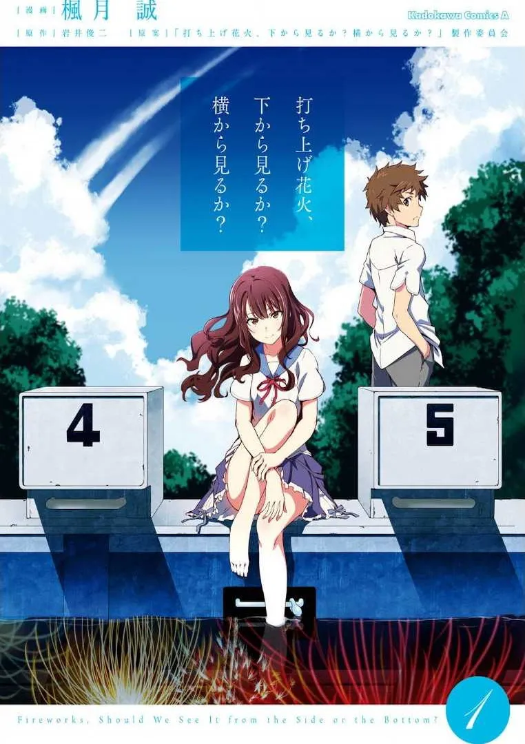 Uchiage Hanabi, Shita kara Miru ka? Yoko kara Miru ka? background