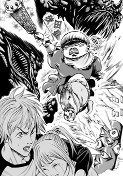 Magical Girl of the End vs Creature! vs Versus Earth background