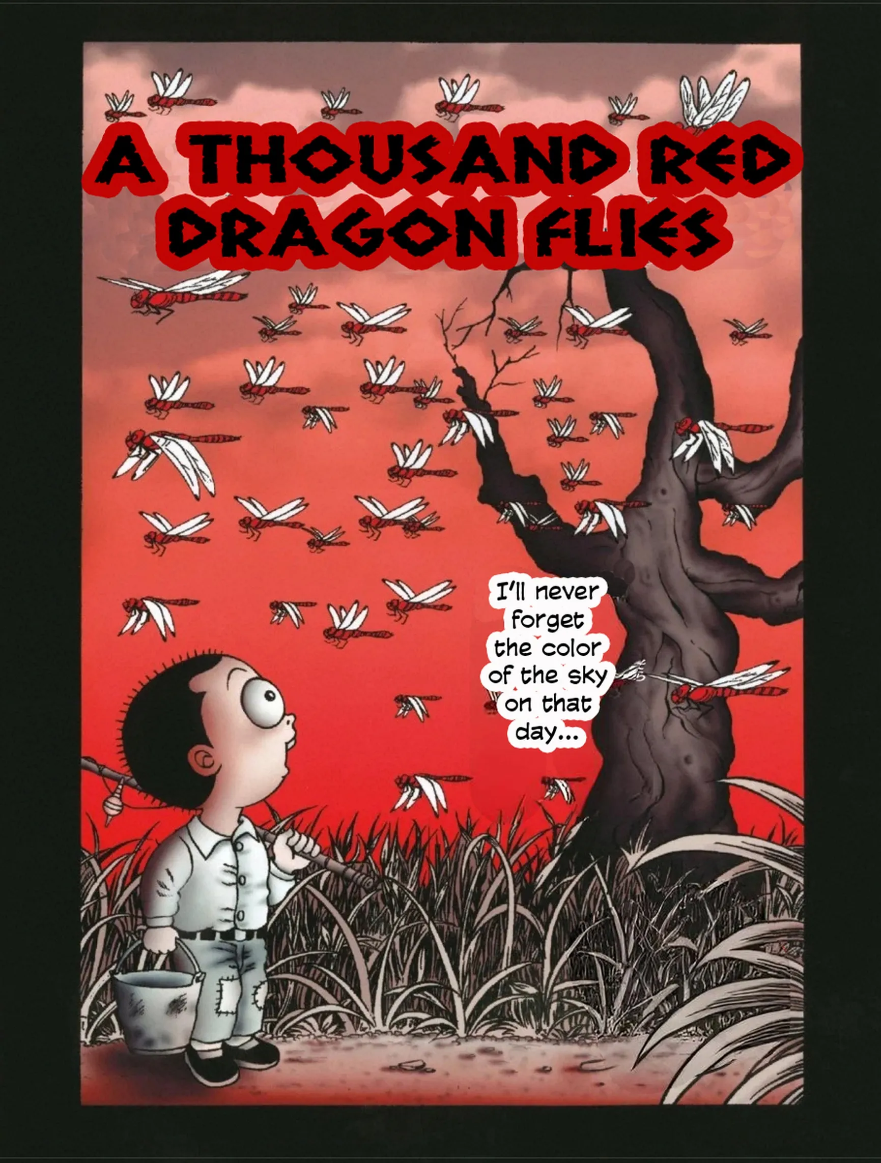 A Thousand Red Dragon Flies background