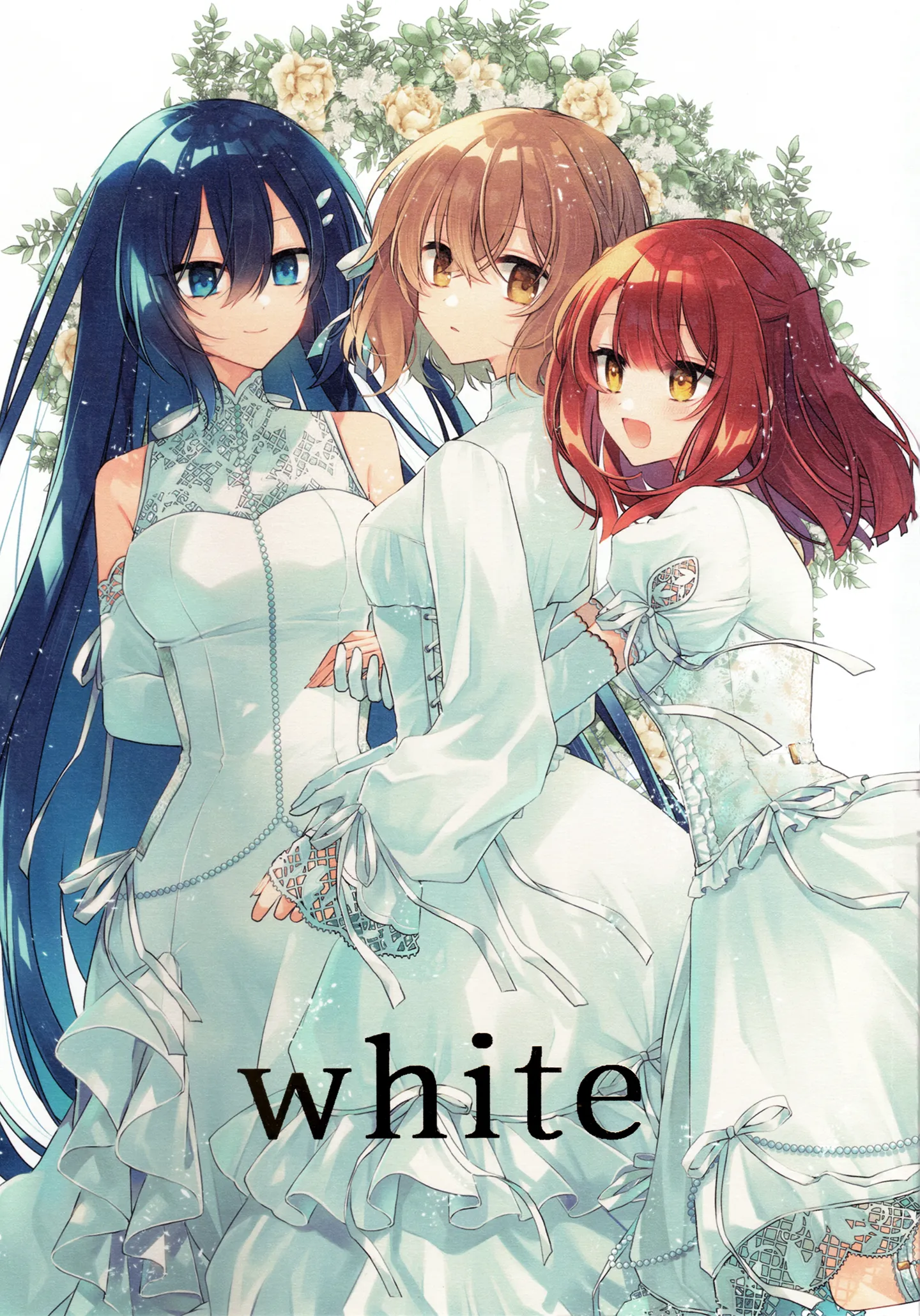 White background