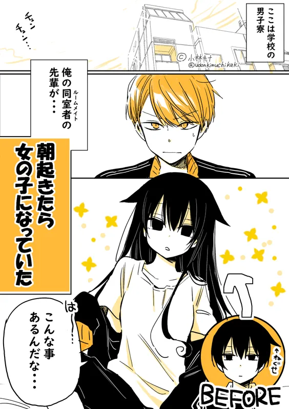 Mendokusagari Danshi Koukousei ga Asa Okitara Onnanoko ni Natteita Hanashi (Pre-Serialization)